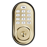 Yale Assure Lock Push Button Deadbolt, Connected by August, Lifetime Brass